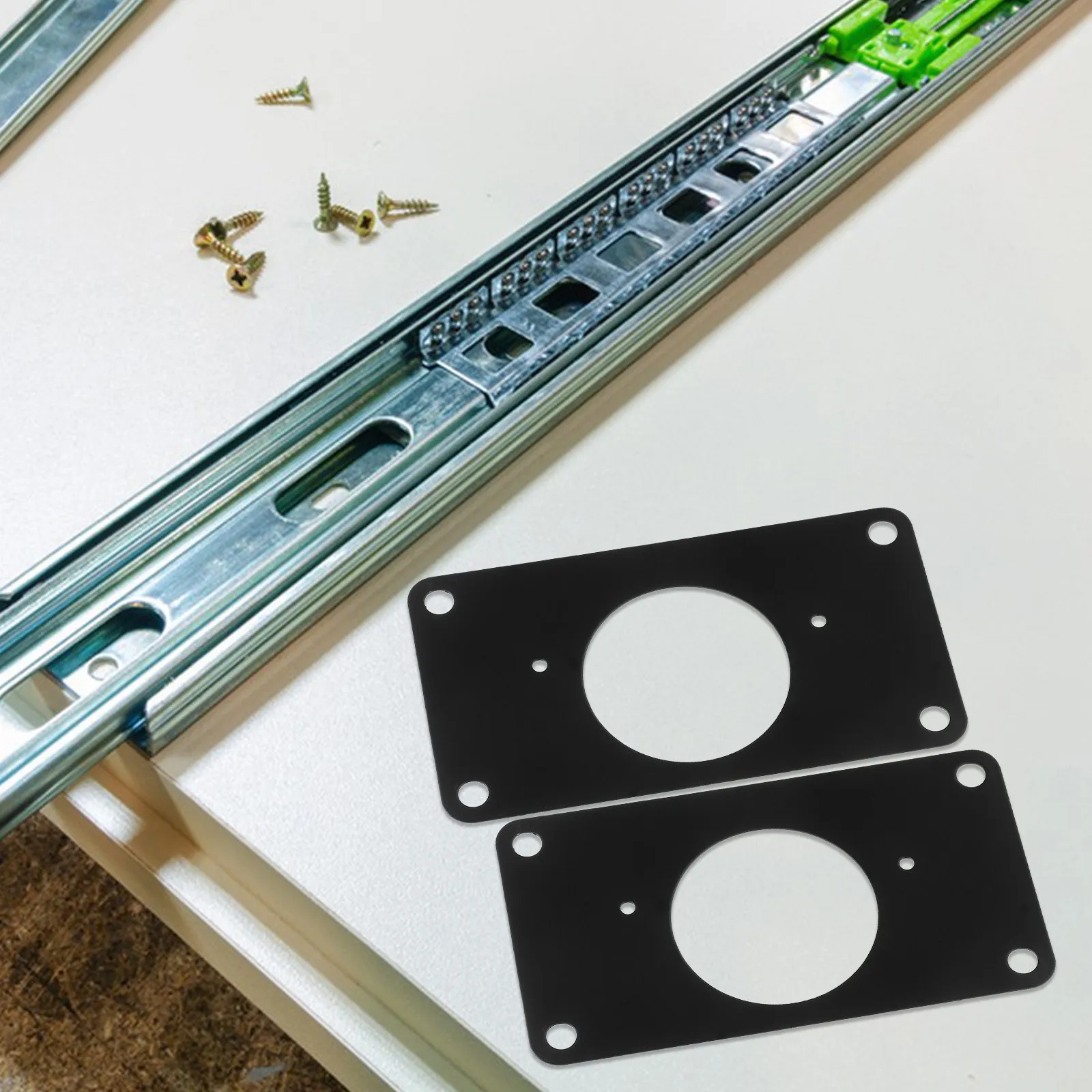 1Set Cabinet Hinge Repair Plate Stainless Steel Strong Reinforcement Repair Kit Door Hinge Replacement Panel for Furniture