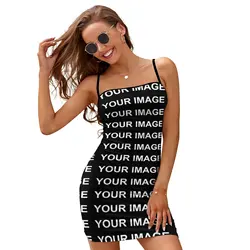 Your Image Customized Dress Tight Custom Made Design Pattern Summer Bodycon Wholesale Girls Polyester Fancy One-Piece Dress