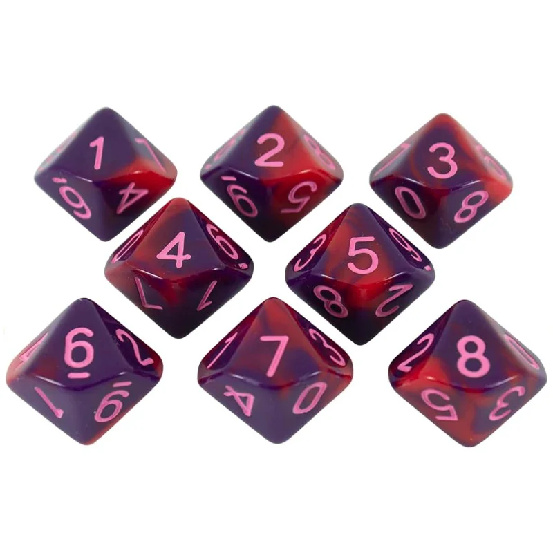 

8 шт./набор, двусторонние игральные кости 0-9