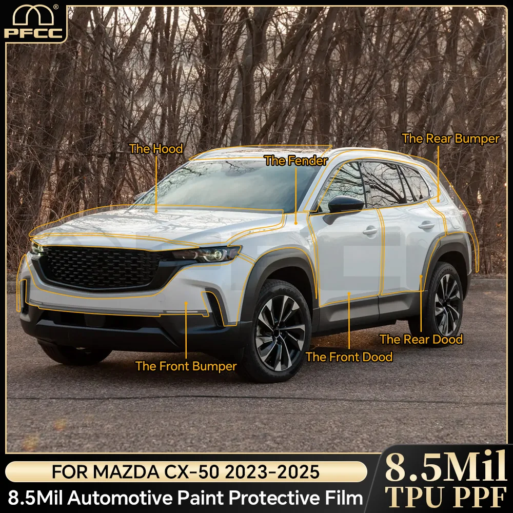 

For Mazda CX50 CX-50 2023-UP Pre-cut Paint Protection Film Clear TPU PPF Anti Scratch Accessories 8.5thick Transparent Sticker
