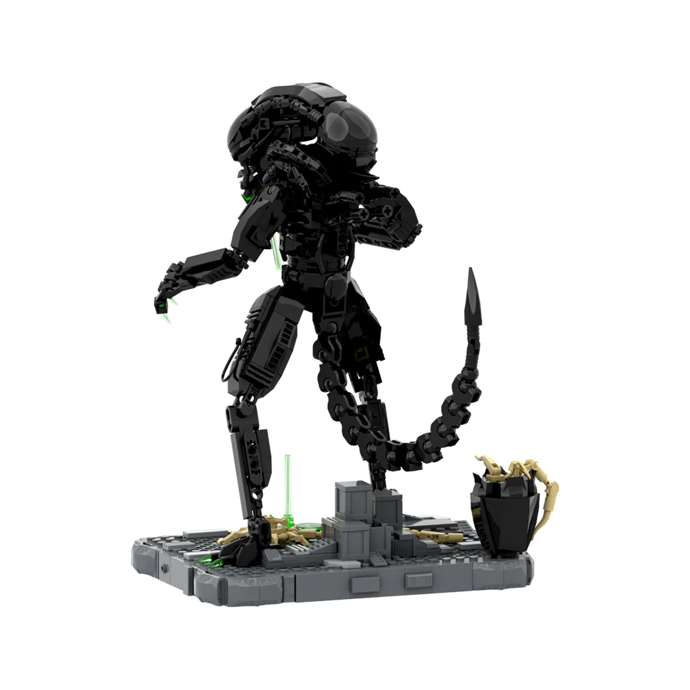 MOC Xenomorph Building Blocks Kit Toys Gift Drooling Monster Movies Alien Creature DIY Bricks Model for Boys Birthday Gift Adult