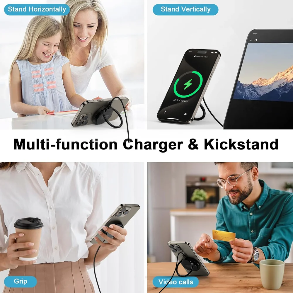 شاحن لاسلكي Magsafe لوحة شحن سريعة شاحن مغناطيسي لنظام Android Samsung S25 UltraS25 PlusS25 S24 S23، لسلسلة iPhone #6