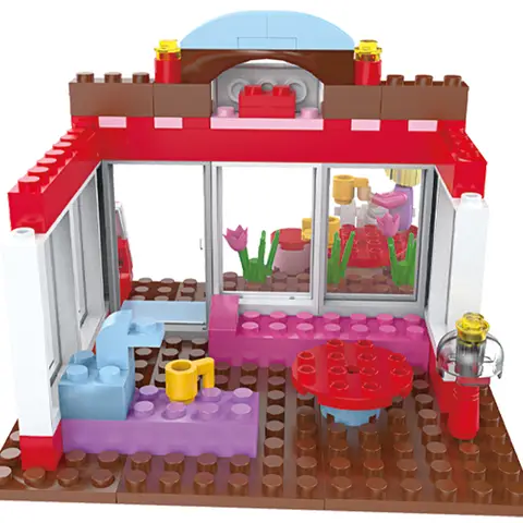 COGO Mini Street View-byggklossar - City Cola Store-modell - Monterade slottsleksaker för barn (802 delar) 10 best sales cogo byggstenar - №3