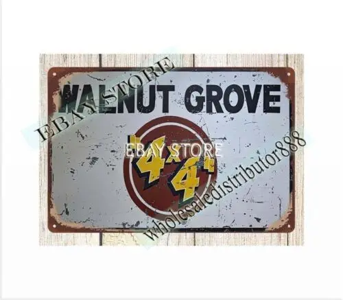 home kitchen lodge cafe wall decor Walnut Grove 4x4 metal tin sign