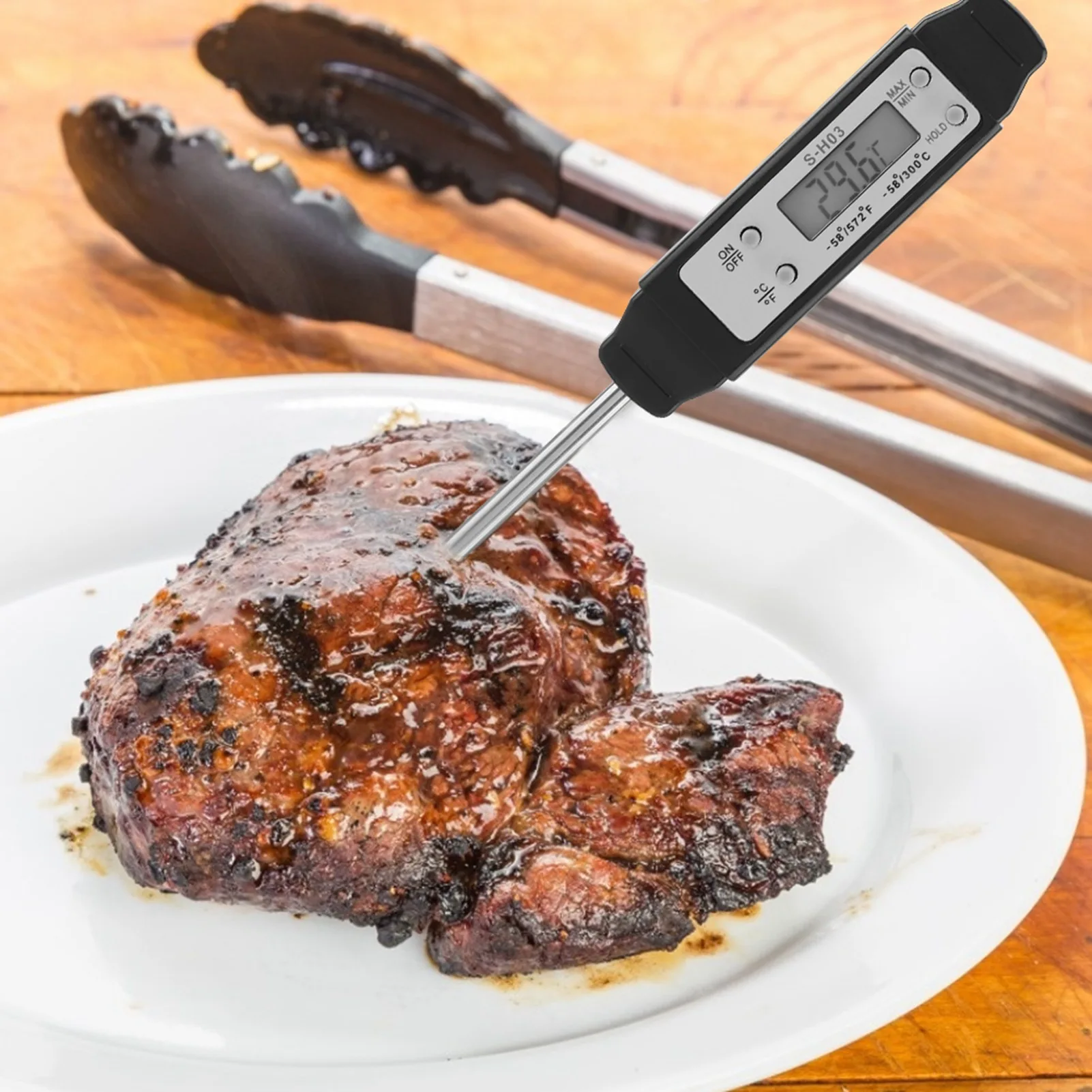 Digitales Lebensmittelthermometer, Küche, Kochen, Grillen, Fleischsonde für Milch, Babyparty, Wasser, Lebensmittel, Fleisch, Tee, kühles Bier, Temperaturmessung