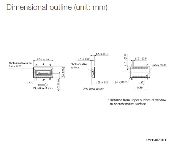 S9227-04 Hamamatsu Cmos Lineaire Beeldsensor