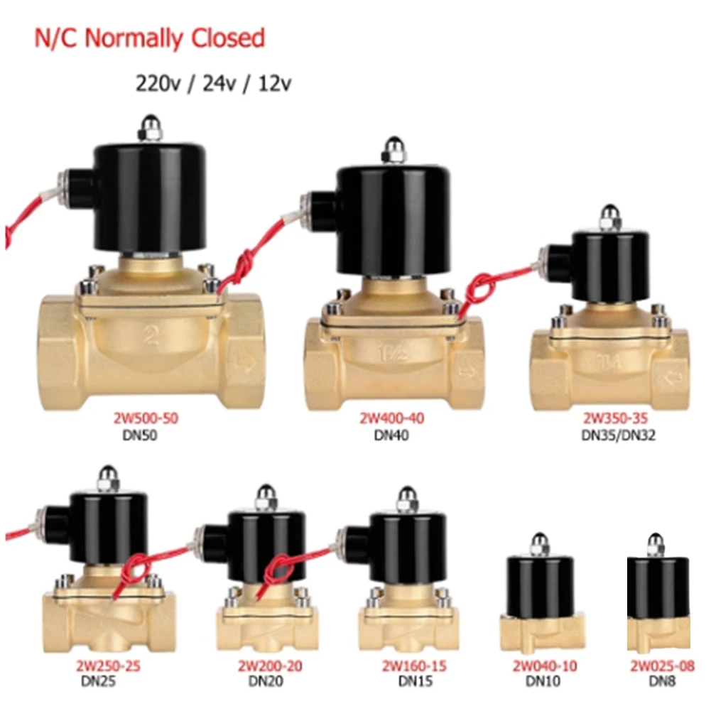 12V 24V 220V Solenoid Valve Electric Solenoid Valve Corrosion-resistant Easily Replaceable IP65 Rating Two-position One-way