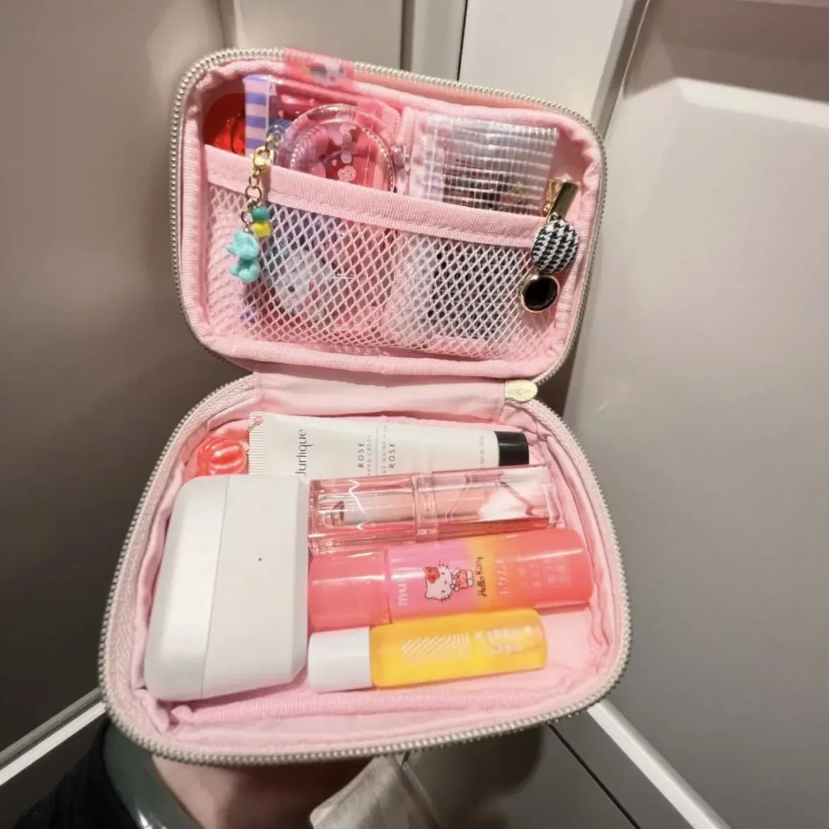 Kawaii Hello Kitty drukowanie torba do przechowywania kosmetyków wielofunkcyjna torba studencka o dużej pojemności torby etui na akcesoria Sanrio