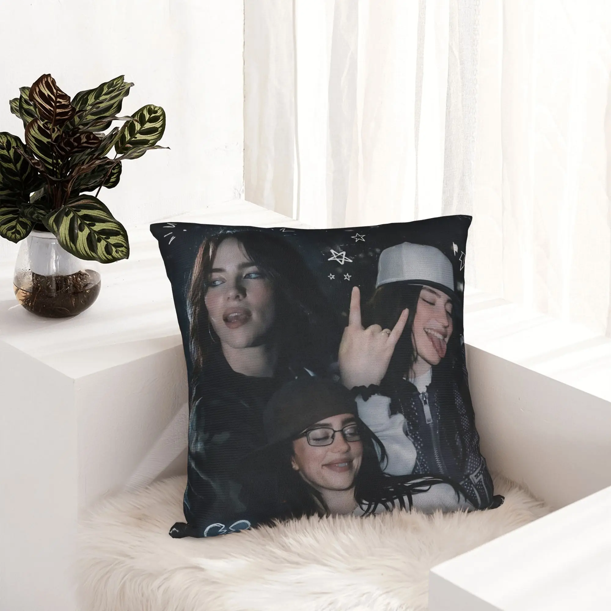 Popular Singer B-Billies Pillowcase Double-sided Printing Polyester Cushion Cover Decor  Throw Pillow Case Cover Home Zipper