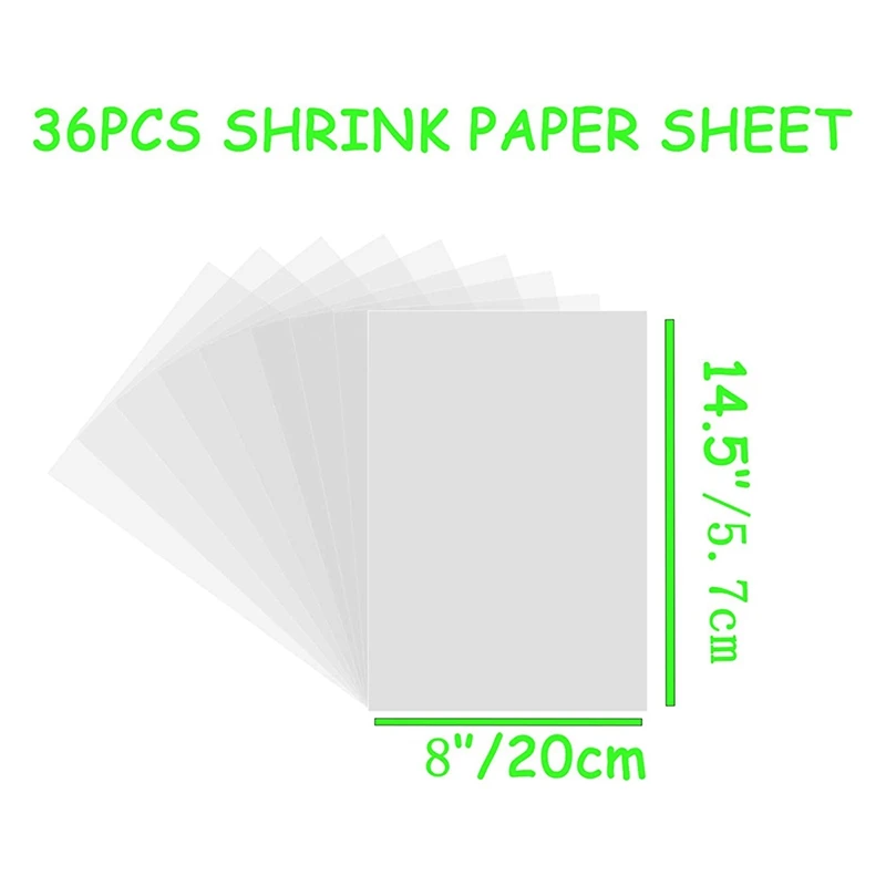36 قطع يتقلص ورقة من البلاستيك ، يتقلص ورقة Dink ، يتقلص الفيلم ورقة فارغة يتقلص الفن ورقة DIY بها بنفسك الحلي الحرفية