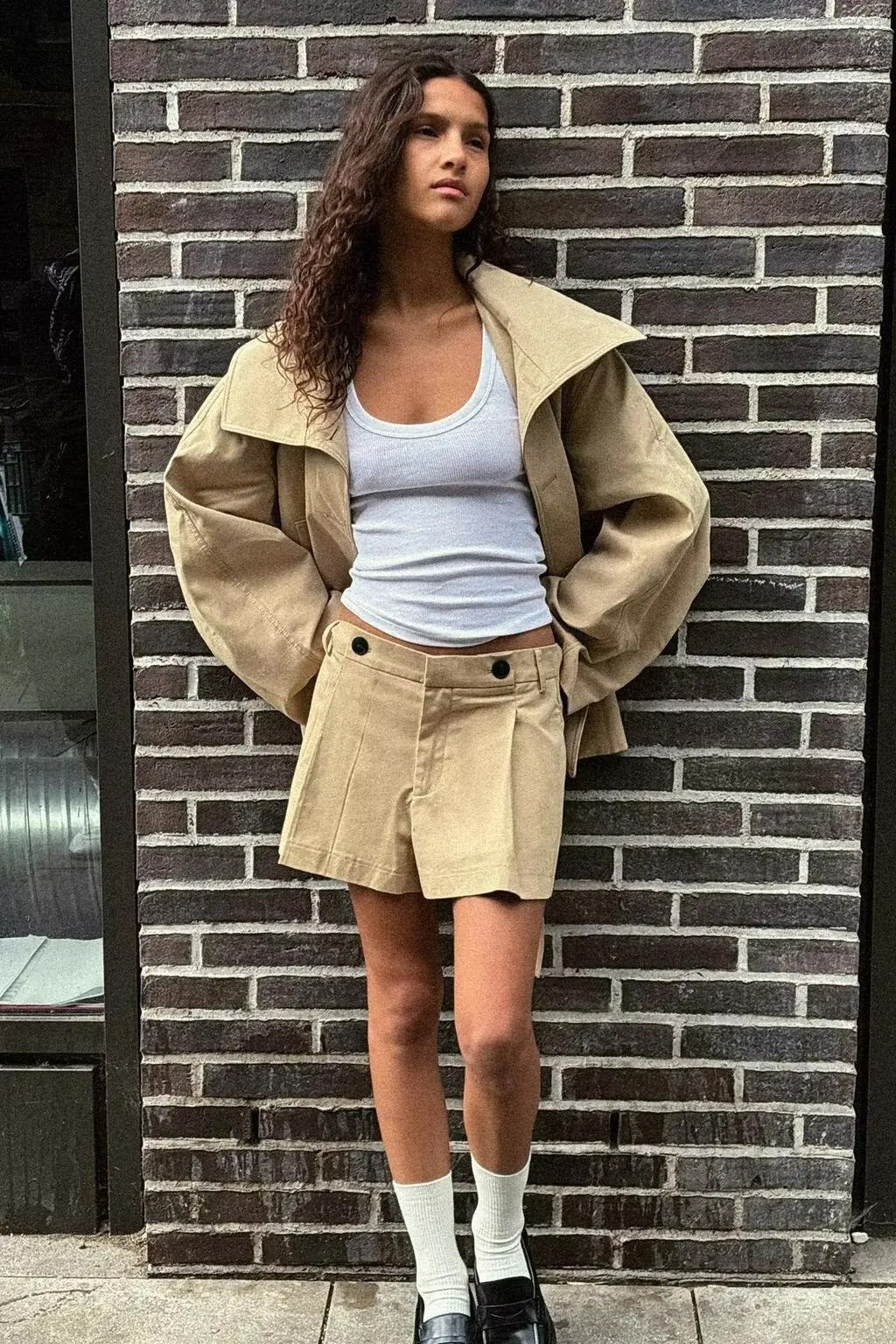 BB6825 ZA25, осенняя новая женская повседневная ветровка средней длины с поясом и вертикальным воротником, длинными рукавами, средней длины, 5063799