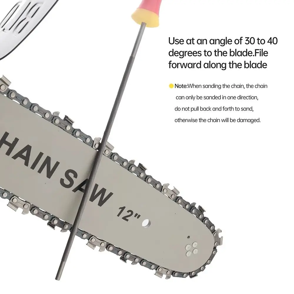 1Pcs High Carbon Steel Chain Files Round Plastic Handle Saw Sharpener 4.0/4.8/5.5mm Sharpening Tool Hand Tools Accessories