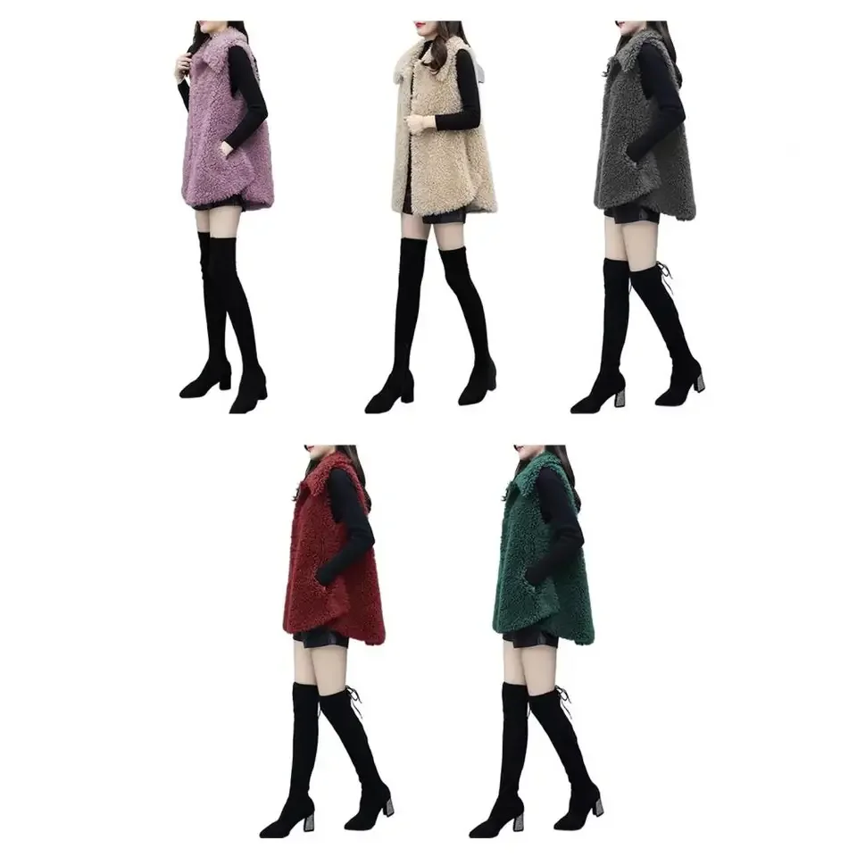 Fashionable Integrated Women's Vest Double Layer Flocking Vest Autumn/Winter Style