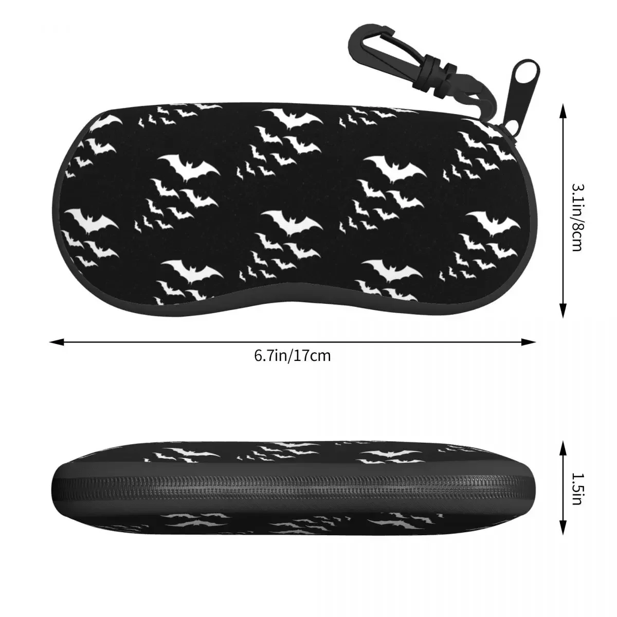 Bats In The Night Eyeglass Glasses Case Women Men Soft Halloween Goth Occult Witch Sunglasses Protective Box