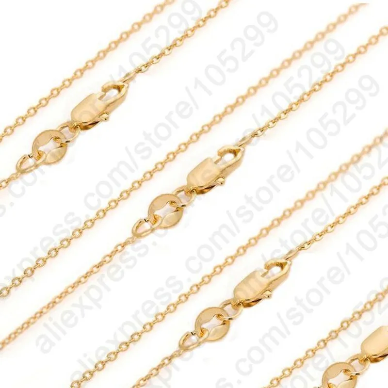 Discount Wholesale 50PCS GF Jewelry Necklace Set   Solid Yellow Gold Filled Rolo Chains+Lobster Clasps For Pendant 16-30