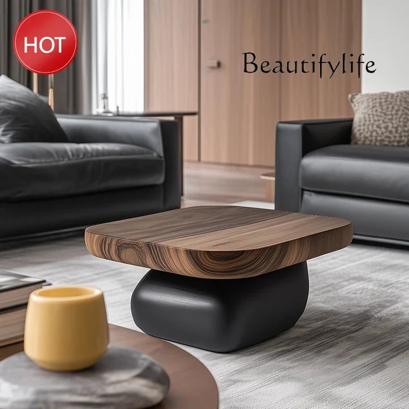 V Living Room Furniture Art Minimalist Coffee Table Household Living Room Small Square Table Design Sense Sofa Side Solid Wood C