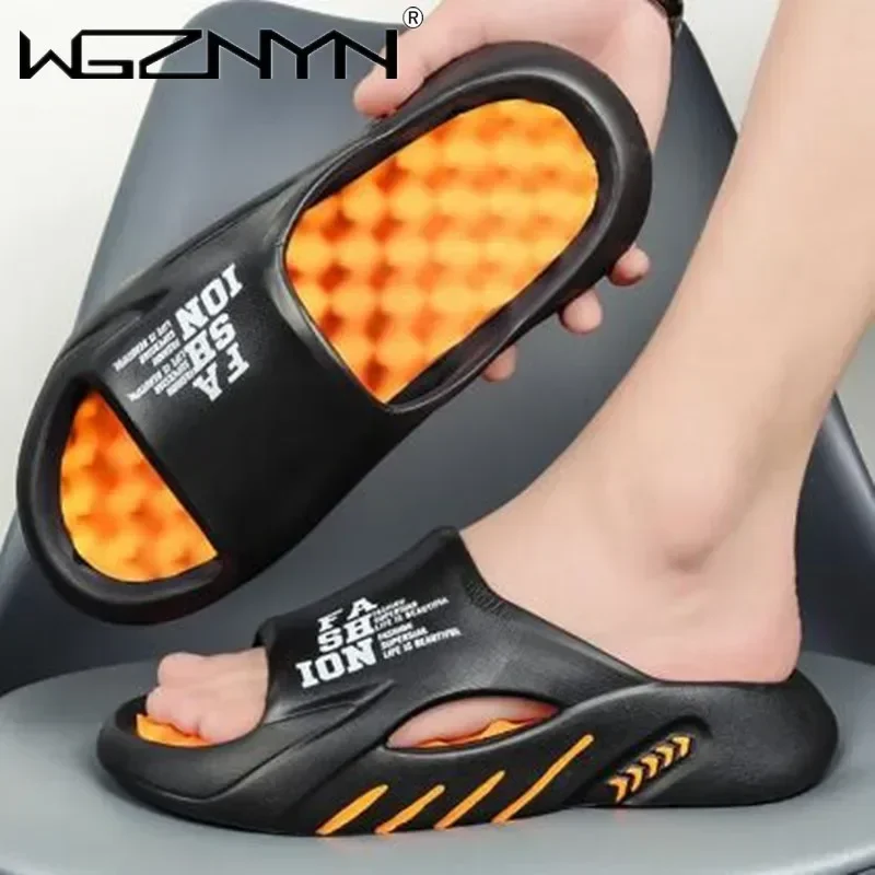 2025 Summer Men Massage Slippers Sides Indoor Outdoor Sandals Beach Casual Shoes Soft Sole Slides Men Flip-flops Men's Sandals