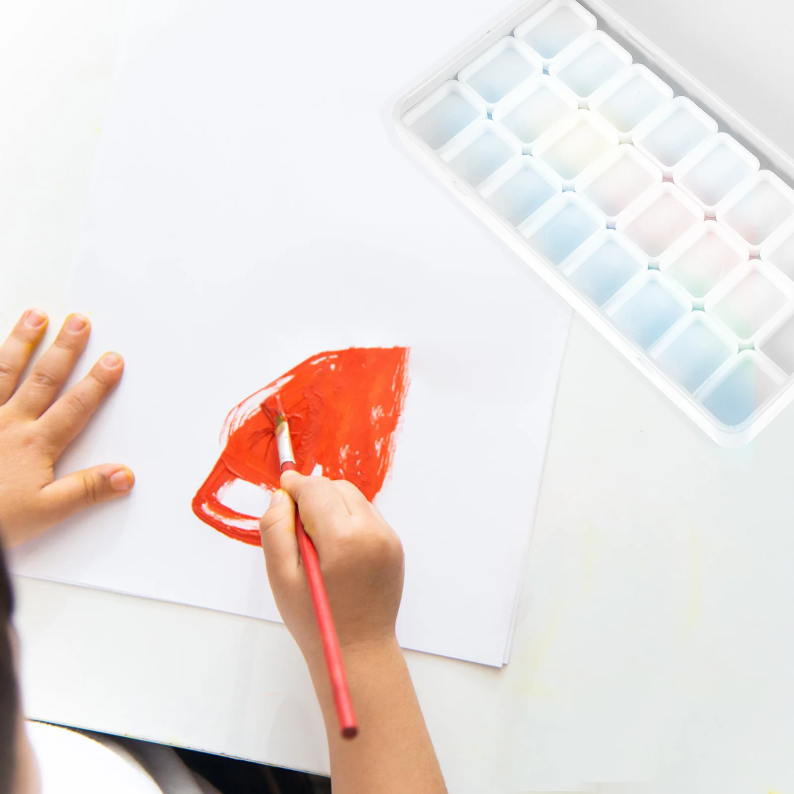 

1Set Watercolor Sub-Packing Pans Set Elegant Metal Paint Box with Replaceable Plastic Trays Small Size Convenient Carry Artist