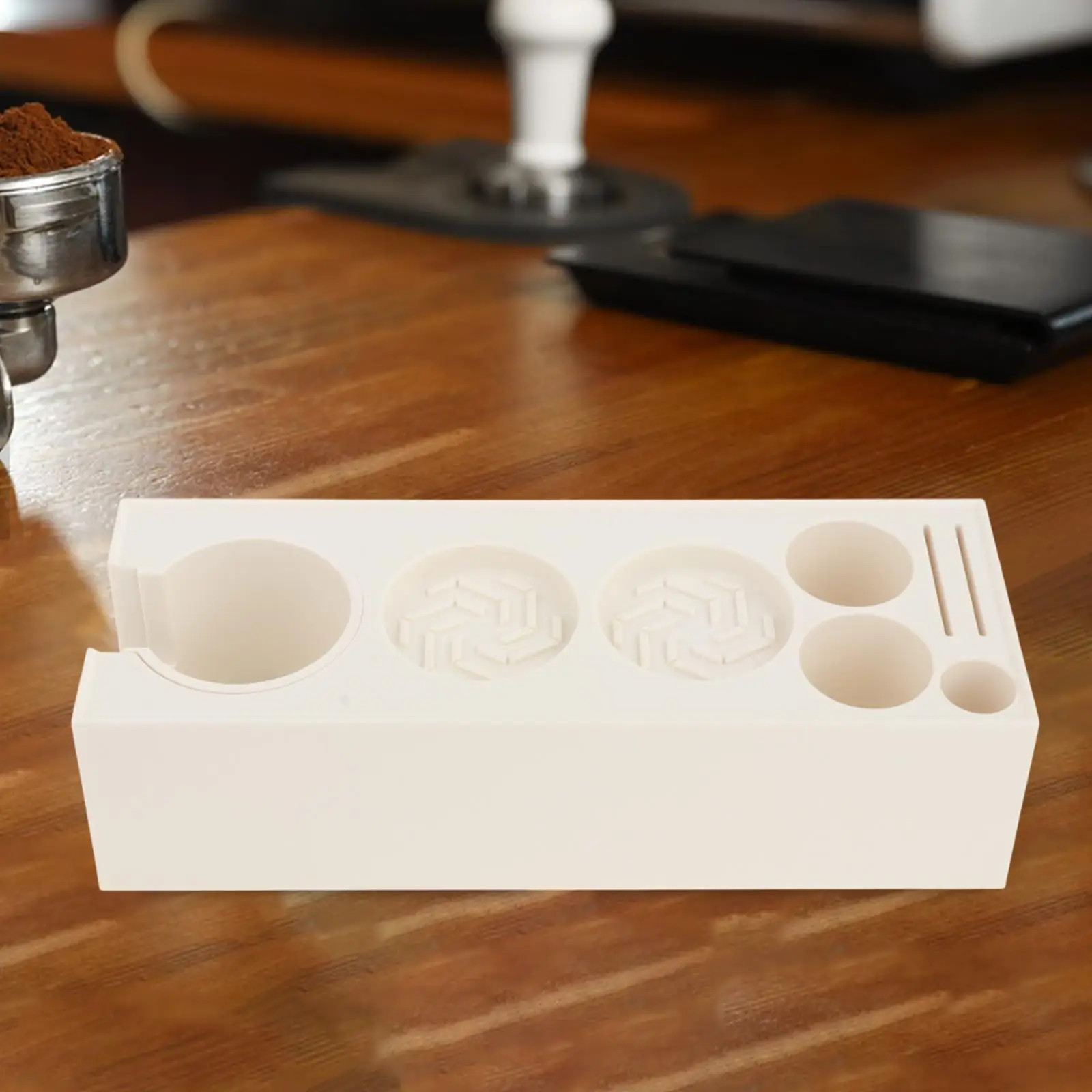 

Espresso Tamping Station Gift Espresso Organizer Espresso Tamper Mat Portafilter Holder for Cafe Kitchen Worktop Countertop Bar