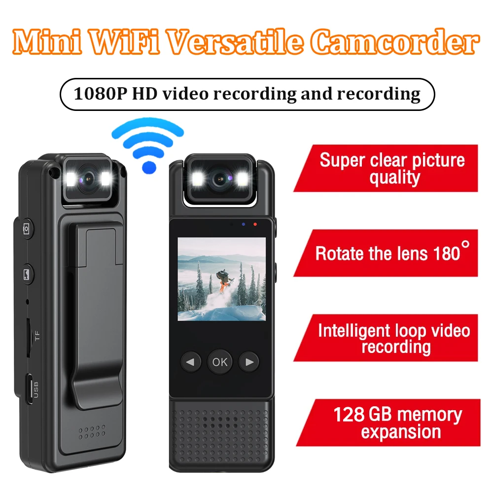 32-128GB HD 1080P WIFI Mini Camera Portable Digital Video Recorder BodyCam Infrared Night Vision Body Cam Small Camcorder