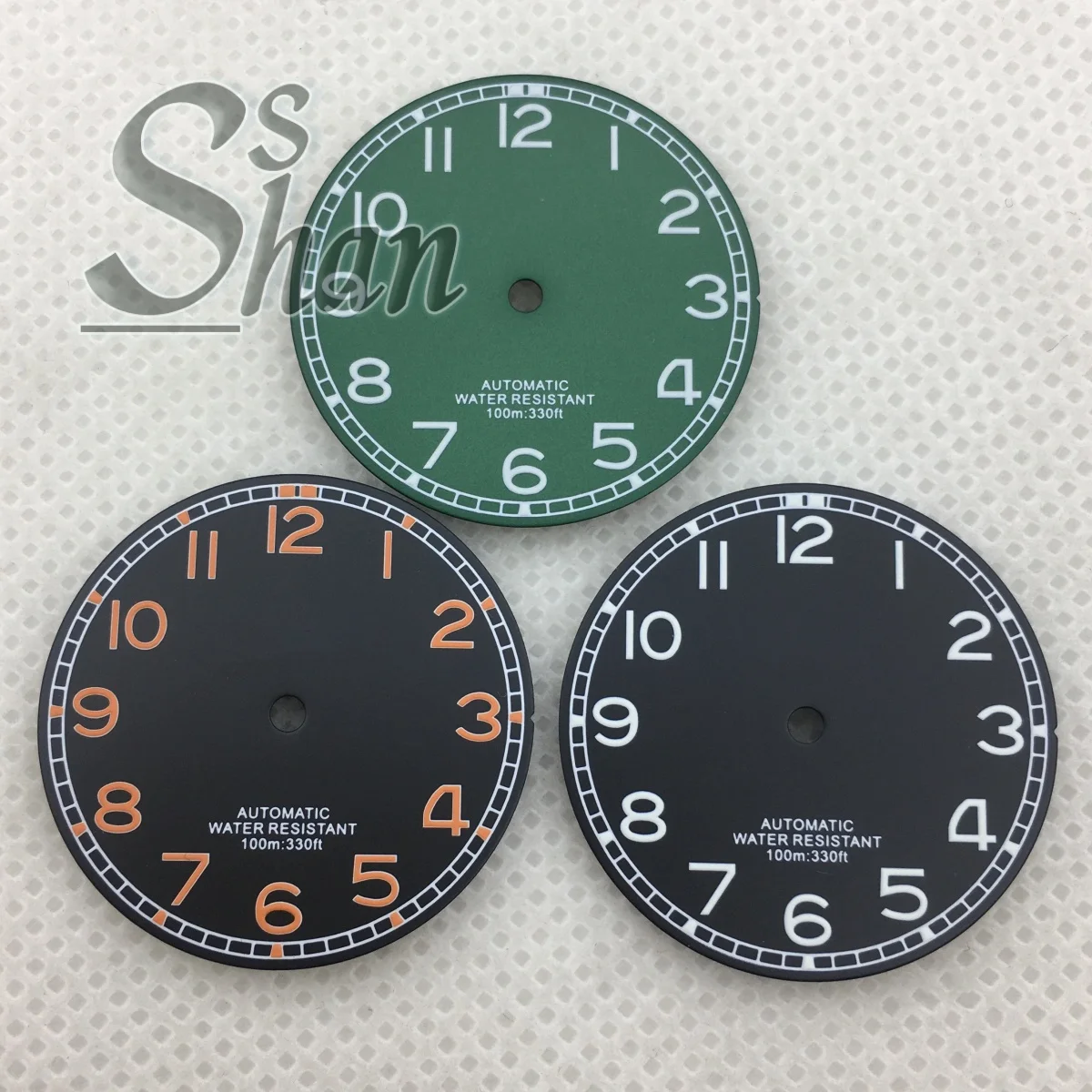 O mostrador de numerais arábicos de 29 mm com luminescência verde é adequado para o movimento NH34 NH35 NH36 ETA2836 2824 PT5000