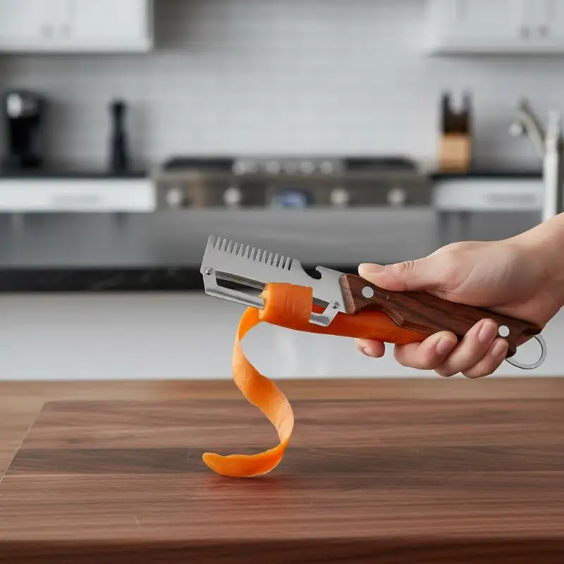 Innovative 3-In-1 Vegetables Peeler and Bottle Opener Made of Stainless Steel for Cooking Enthusiasts