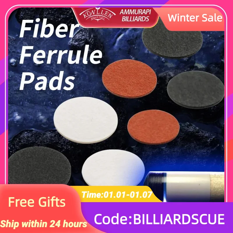 Billiards Fiber Tip Pads Paper Bakelite Phenolic Paper Ferrule Pads Protector for Carom Cue Pool Cue Billiard Accessories