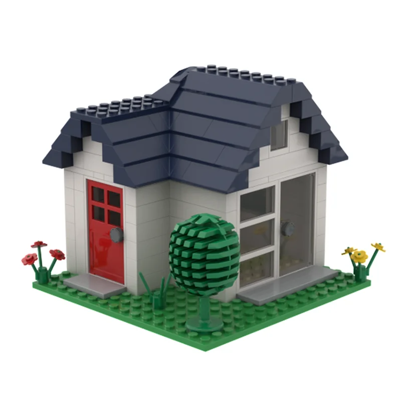 Moc Building Bricks Small white House Model Technology Modular City Street View Model Block Toy DIY Assembly Christmas Gifts