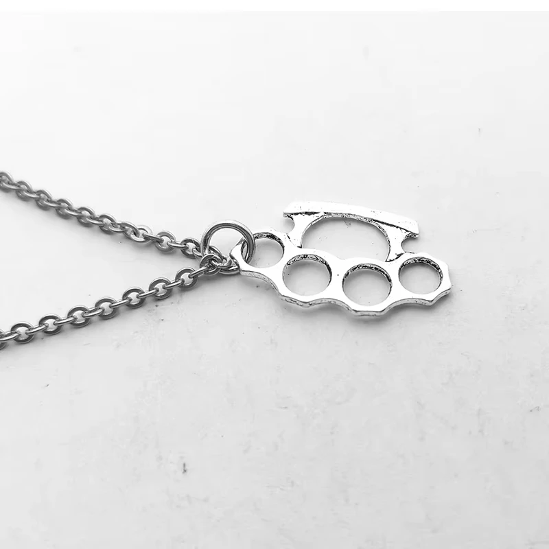 Neue Tiger-Finger-Messingknöchel-Anhänger-Halskette für Damen und Herren, Ohrringe, Schlüsselanhänger, Sommer-Gothic-Schmuck-Accessoires, Geschenke – Detail 2