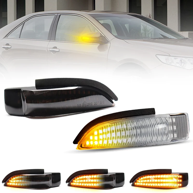 

Для Toyota Yaris Camry Prius Etios Corolla Venza Avalon RAV4 светодиодный боковая зеркальная лампа Янтарная боковая задняя панель динамические поворотники