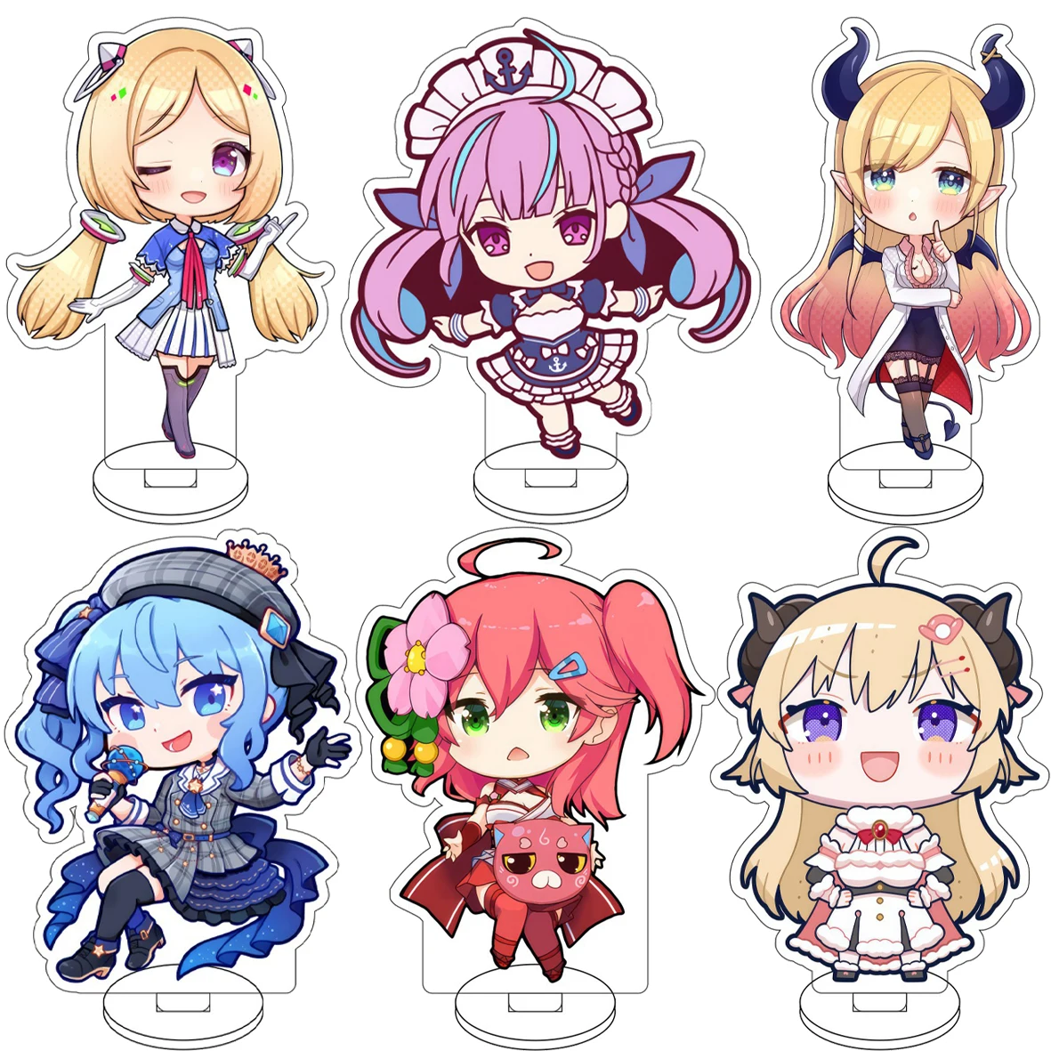 

Anime Vtuber Hololive Minato Aqua Sakura Miko Usada Pekora La+ Darknesss Cos 10CM Acrylic Figure Stand Cute Ornaments Gifts