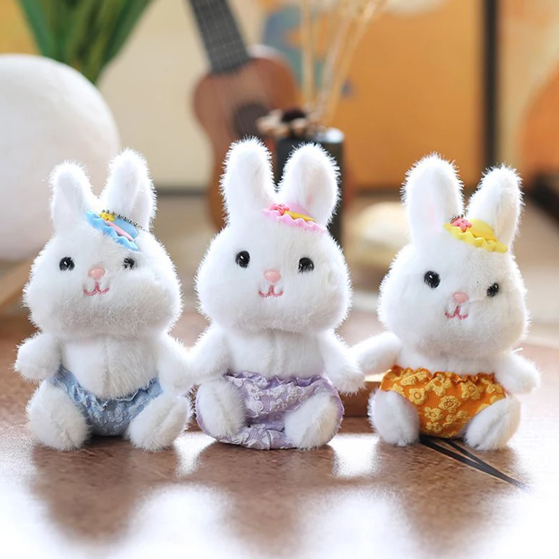 

Plushie Bunny Rabbit Toy; 15cm Keychain; Ultra-Soft Stuffed Animal; Lovely Rural Doll Pendant.