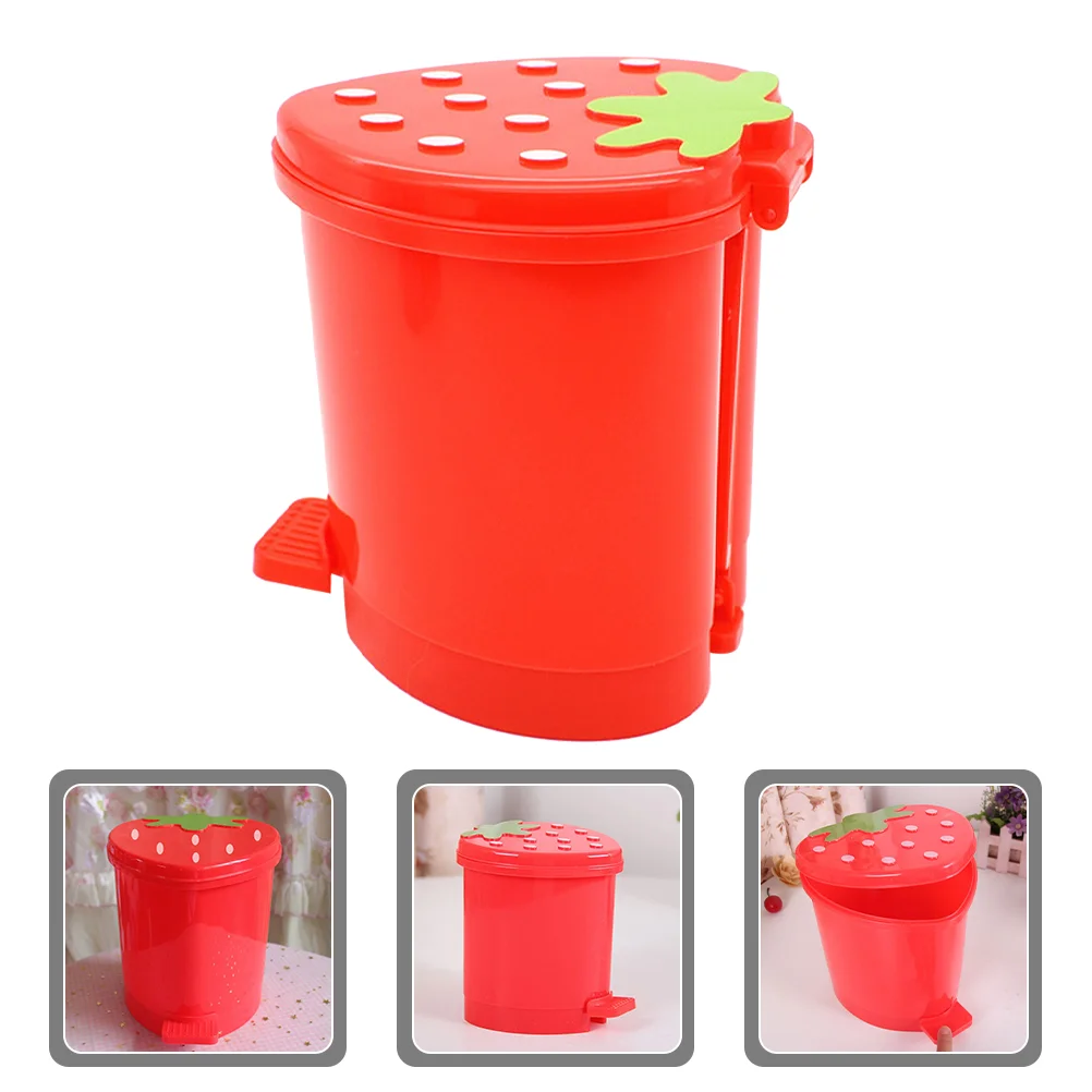 

Strawberry Trash Can Cartoon Shaped Wastebasket Desktop Bin Creative Decorative Rubbish Office