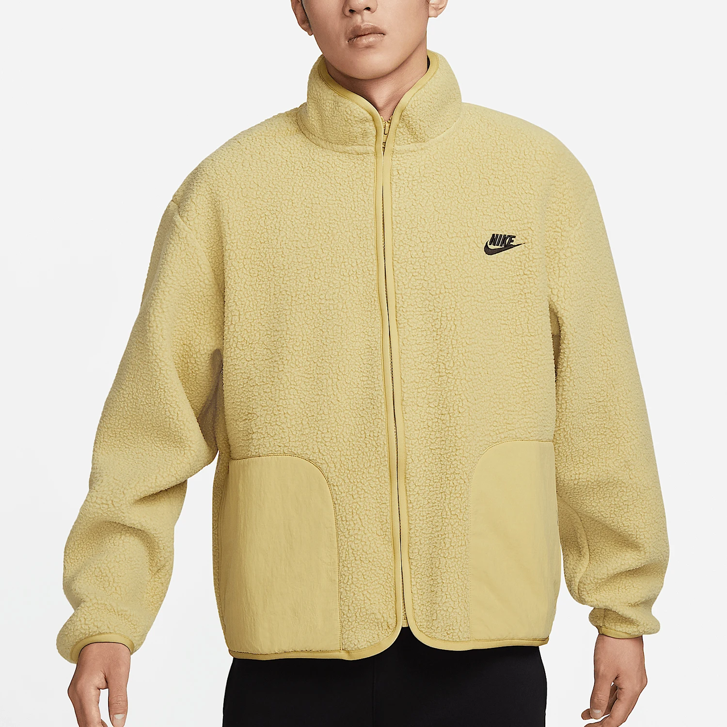 

Nike Genuine Men's Loose Fit Letter Print Stand Collar Jacket FB8387-720