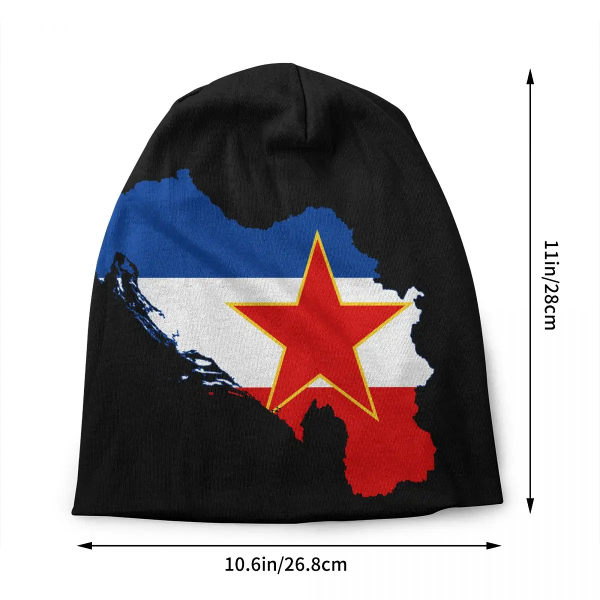 Yugoslavia Flag Map Beanie Cap Unisex Winter Warm Bonnet Homme Knitting Hats Outdoor Ski Skullies Beanies Caps For Men Women