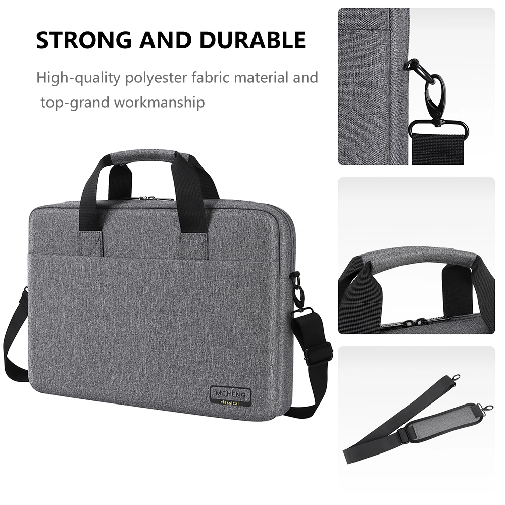 Imagem -05 - Mcheng Bolsa para Portátil Portátil e Tablet Maleta Bolsa de Ombro de Negócios para Mulheres Masculinas Compatível 14 Compatible 156 17 Polegada Notebook