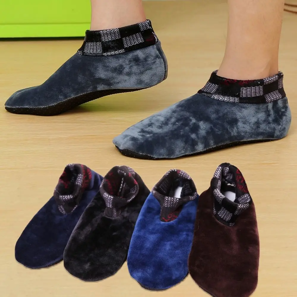 Moda invierno cálido hogar cama calcetín Polar polar térmico espesar calcetines de suelo elástico interior zapatilla para mujer hombre