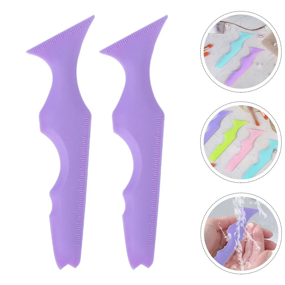 แม่แบบอายไลเนอร์ซิลิโคนแบบพรีเมียม 2 ชิ้น ใช้ซ้ำได้ สำหรับแต่งตา ทาลิปสติก และมาส์กหน้า