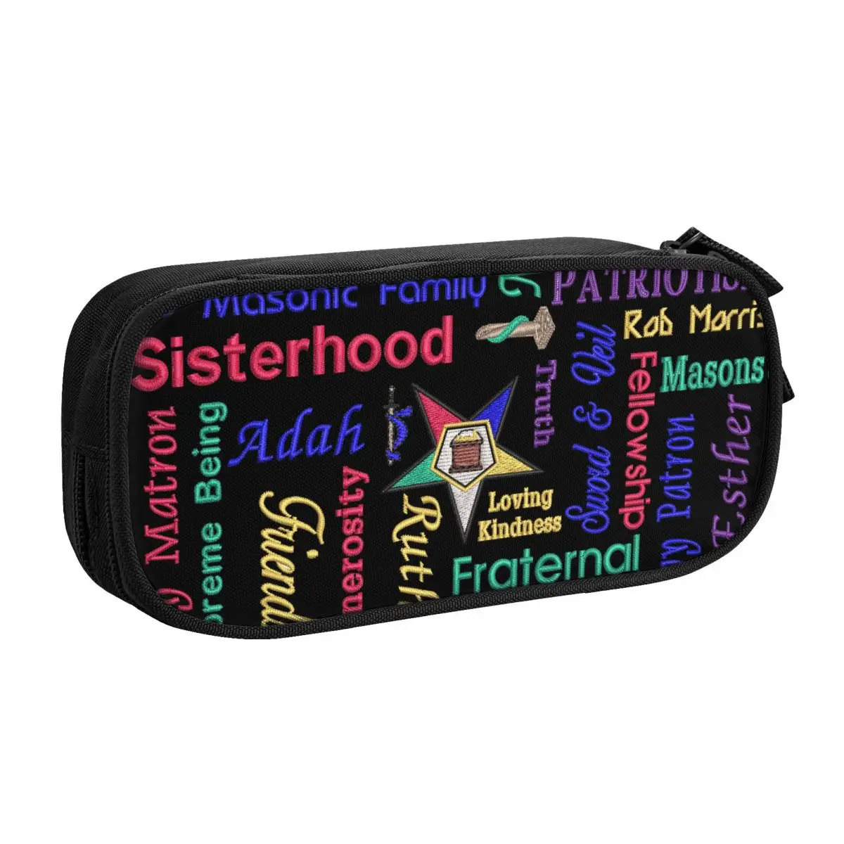 Custom Korean OES Emblem Order Of The Eastern Star Pencil Cases for Girls Boys Large Capacity Pen Bag Box School Accessories