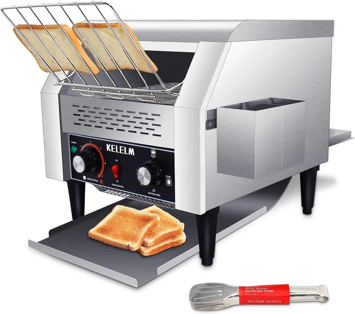 Commercial Toaster,Heavy Duty Restaurant Toaster,Electric Stainless Steel Toaster Conveyor 300 Slices for Bread Bun Bagel Baked