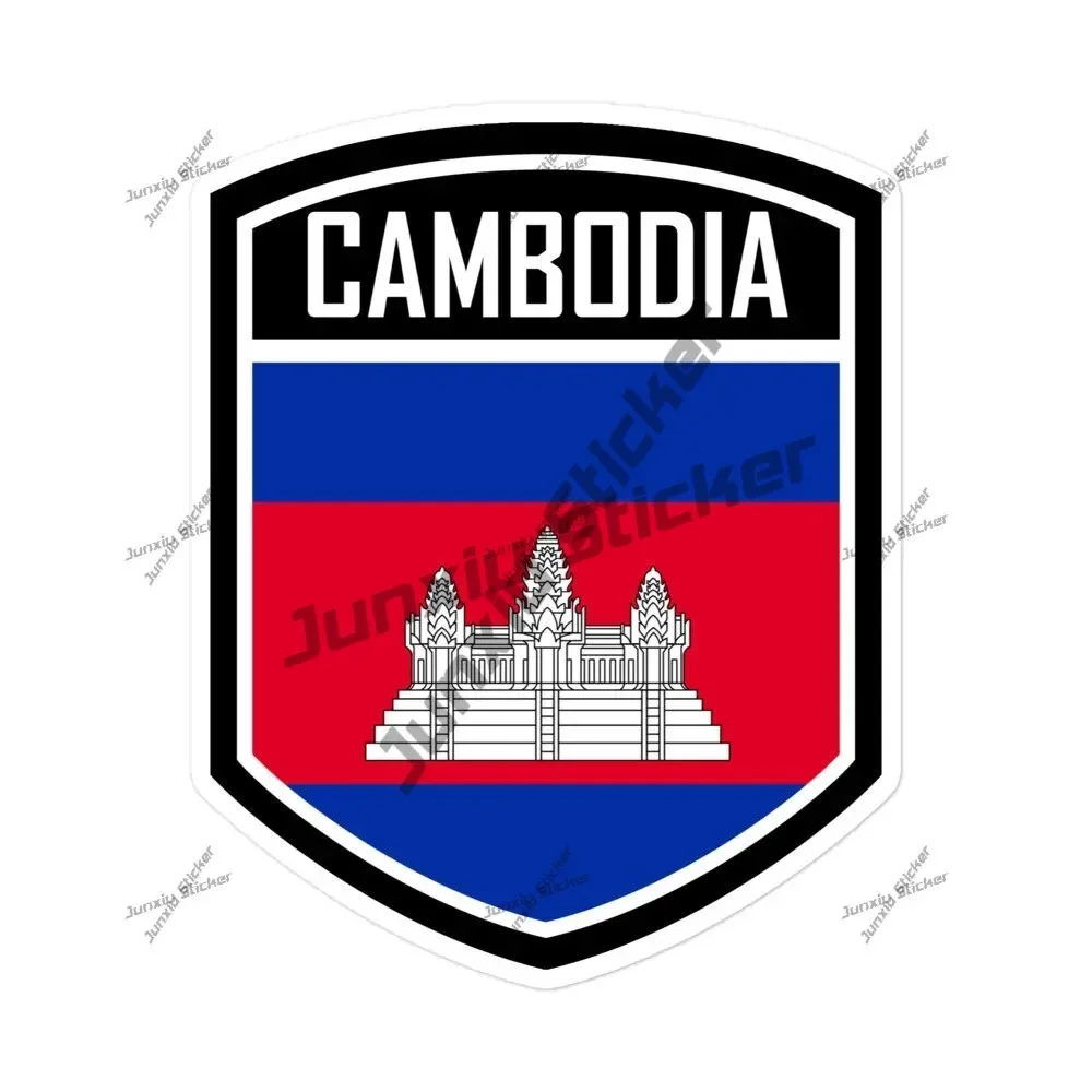

Cambodia Flag Emblem Stickers Bumper Guitar Phone Window Engine Cover Decorative High Quality Vinyl Decals Accessories For Car