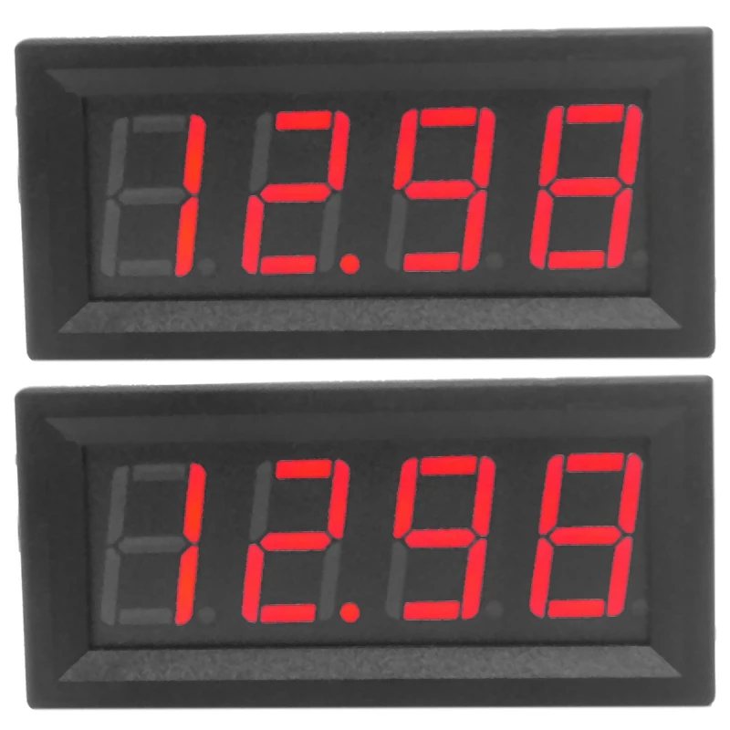 2X 0.56Inch Mini Digital LED Display 4 Bits 0-100V Voltmeter Panel Volt Voltage Meter Tester