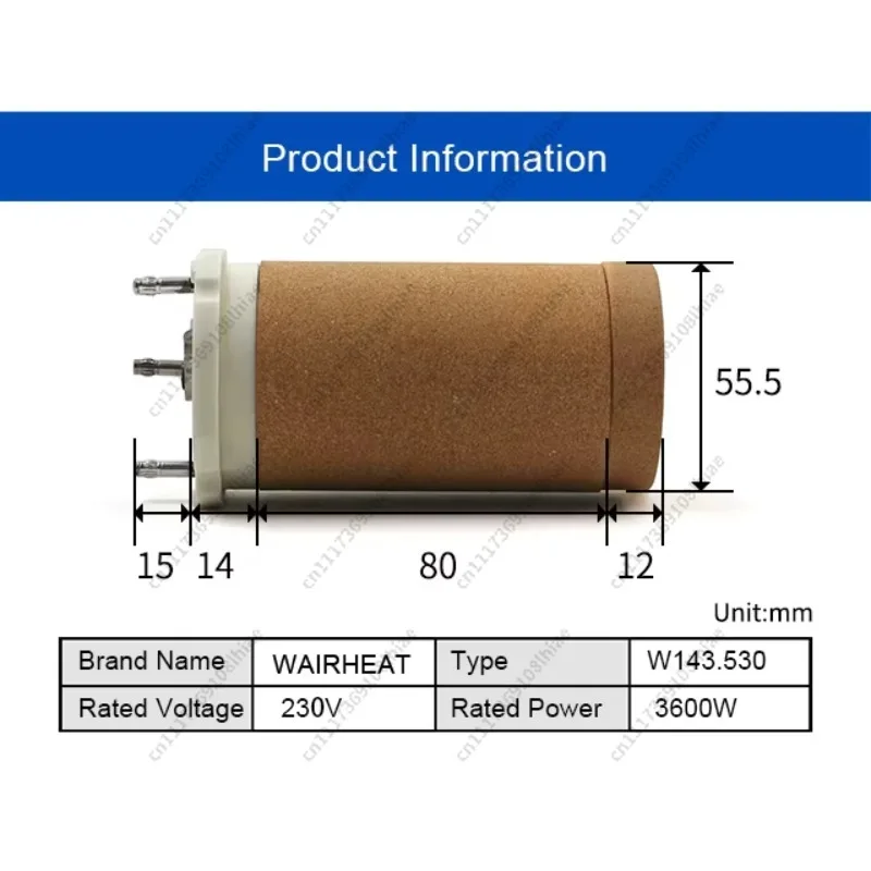 143.530 230V 3600W Heating element for Hotwind Hot air Heater Industrial  Hot air Blower Heating Equipment