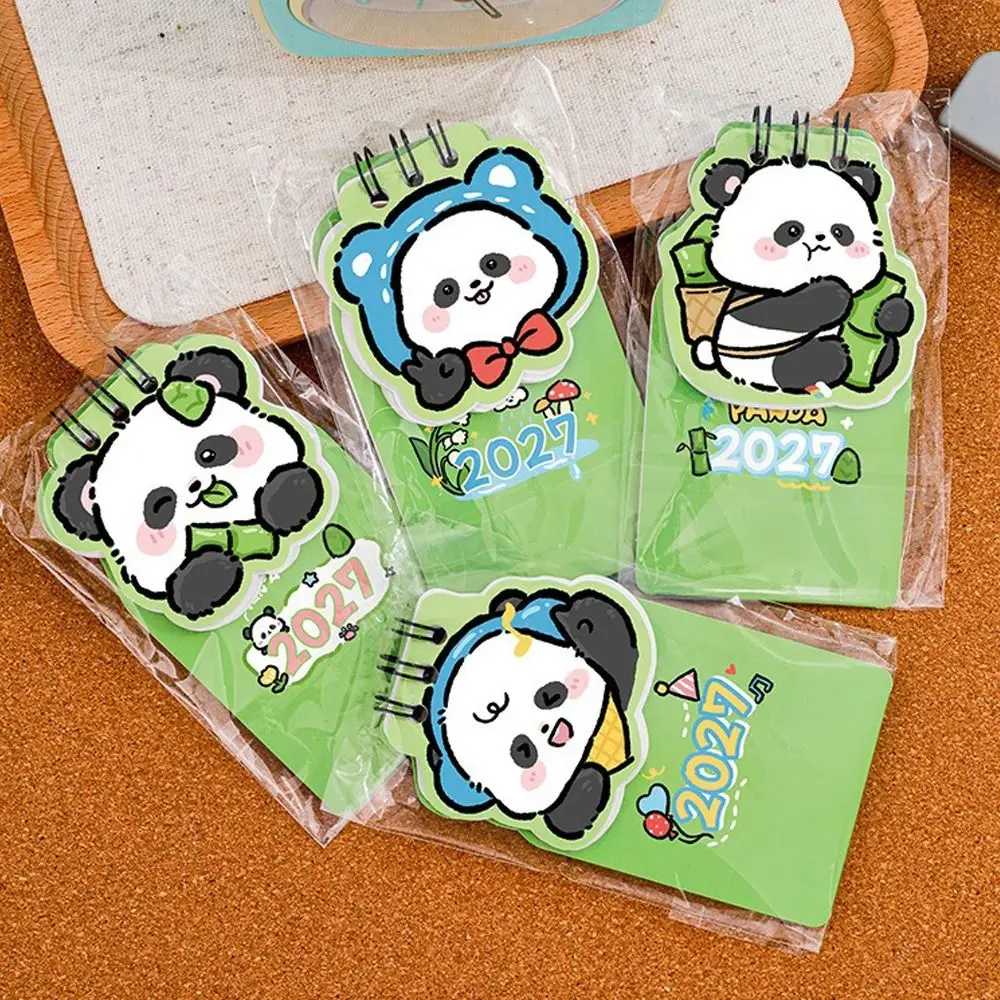Creative Mini 2027 Desk Calendar Double Coil Schedule Mark Monthly Planner Cartoon Schedule Planner Desktop Ornaments