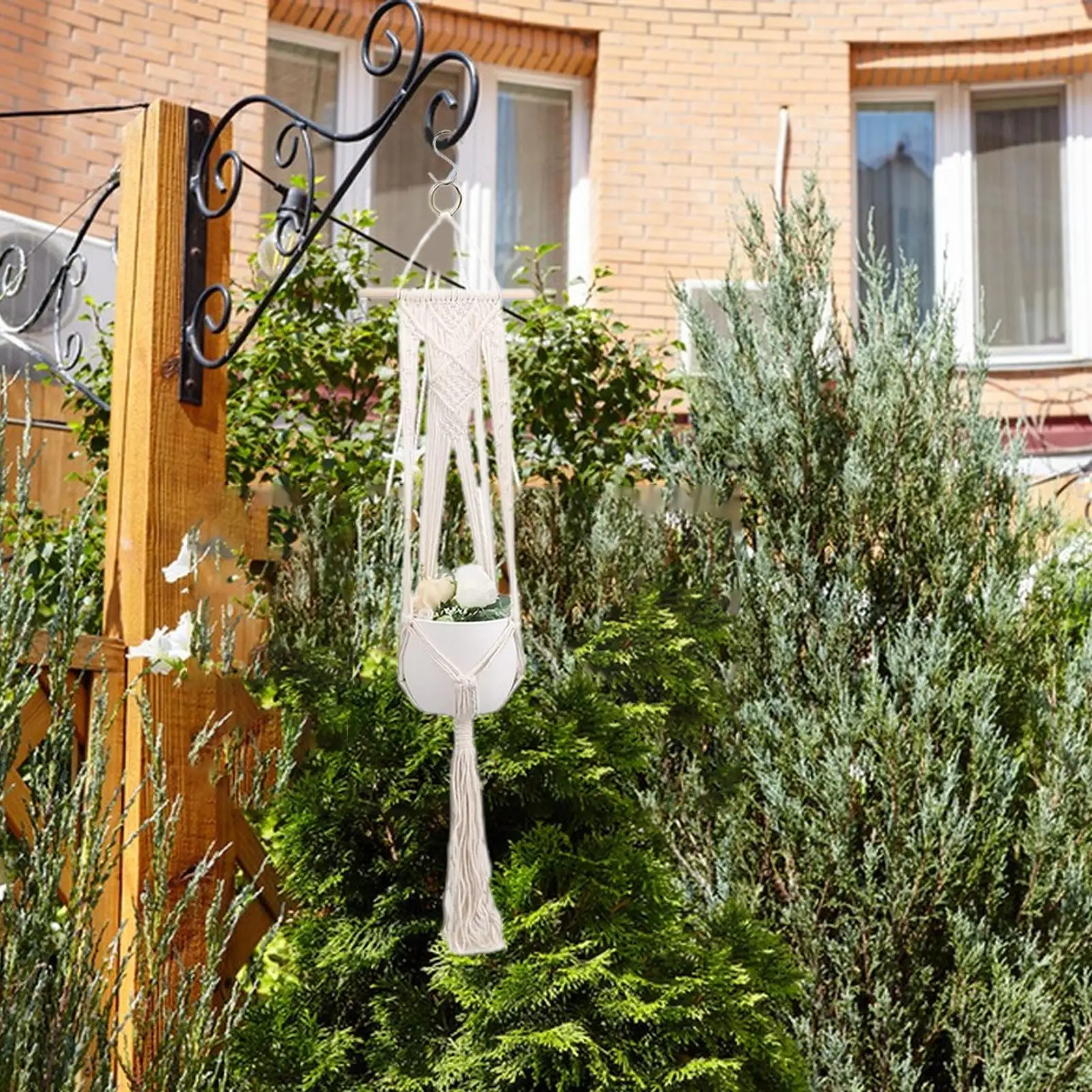 Macrame Plant Hanger 6 Pieces Bohemian Macrame Holder Handmade Planter Holder For Indoor Outdoor Wall Ceiling Garden Porch Home