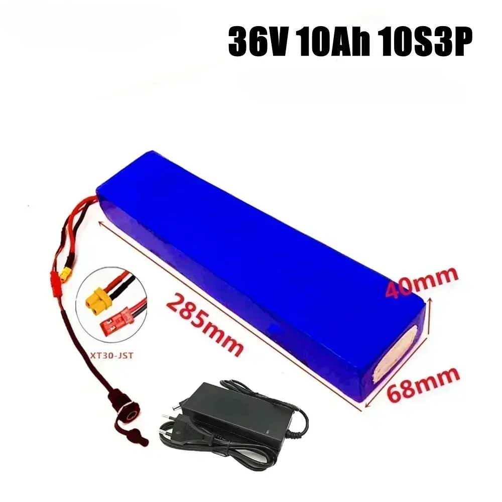 

36V 10Ah 18650 rechargeable lithium battery pack 10S3P 42V 250W~600W for Xiaomi Essential Scooter+charger xt30 jst plug