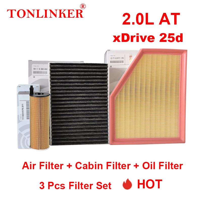 TONLINKER Air Filter Cabin Filter Oil Filter For Bmw X5 G05 xDrive 25d 30d 40d M50d 40i 2018 2019 2020 2021 2022 Car Accessories