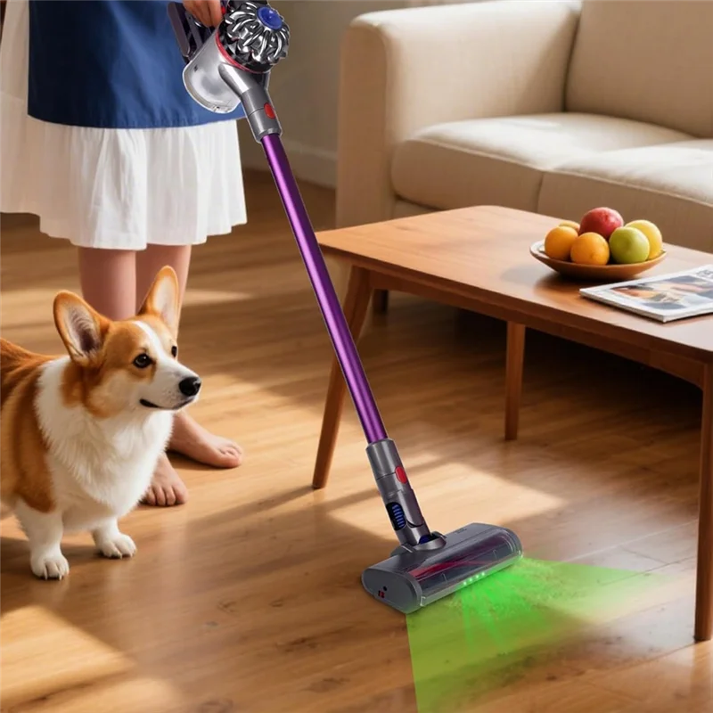 【ABODE】Replacement Brush Head For Dyson V7, V8 V10, V11 V15 Floor Brush With LED Green Light Vacuum Cleaner Parts