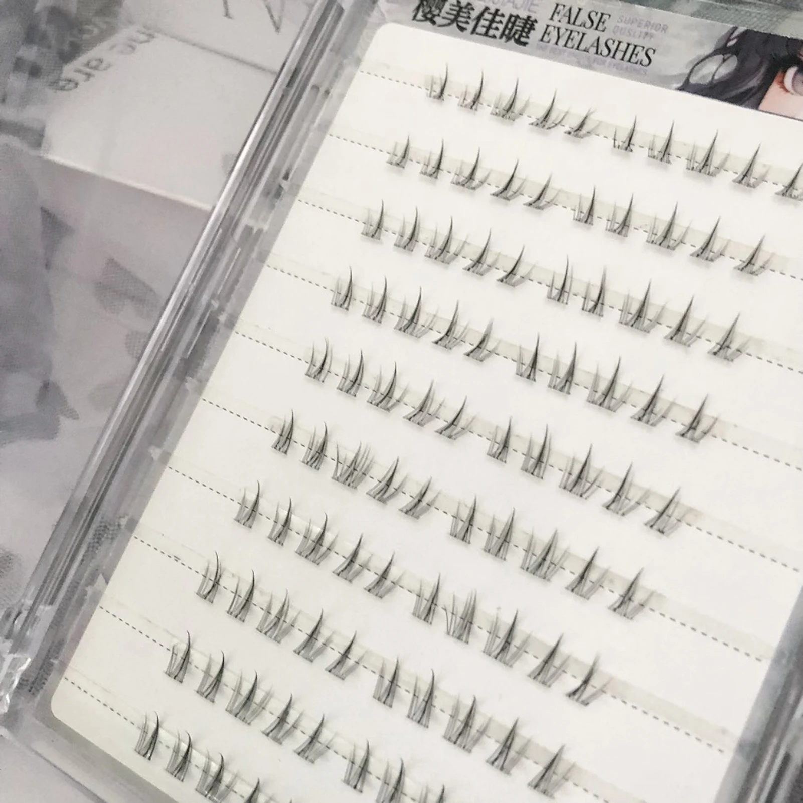 5-7mm 接着剤不要のつけまつげクラスター、自然なふわふわの下まつげ、女性用、毎日のデートや結婚式に