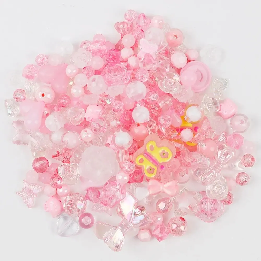 10g Random Mix Acrylic Beads Smile Heart Flower Beads For Phone Chain DIY HandmadeBracelet Jewelry Making Accessories